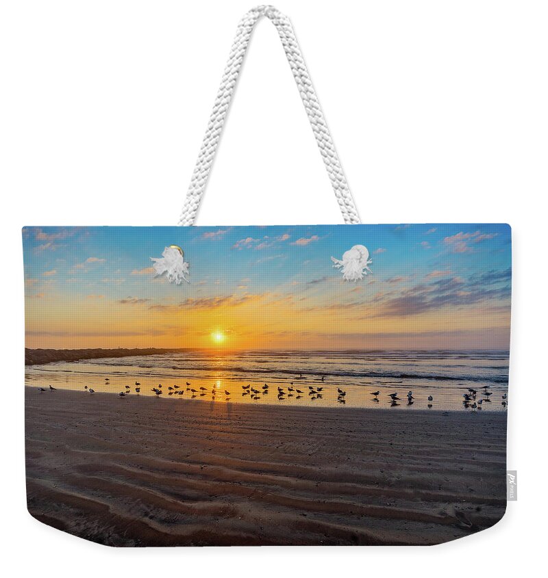 Beach Weekender Tote Bag featuring the photograph Coastal Sunrise by Dave Files