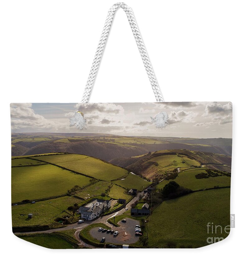 Countisbury Hill Weekender Tote Bag featuring the photograph Countisbury Hill by Rob Hawkins