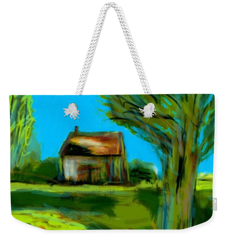 Countryside Weekender Tote Bag featuring the painting Country Landscape by Jim Vance