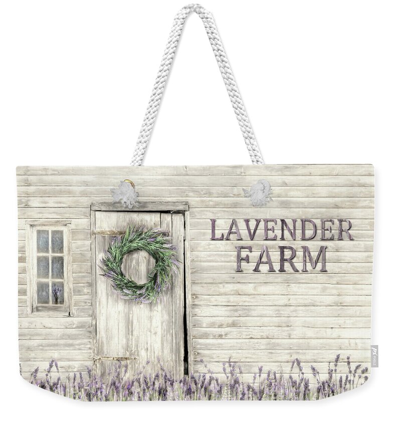 Lavender Weekender Tote Bag featuring the photograph Country Lavender Farm by Lori Deiter