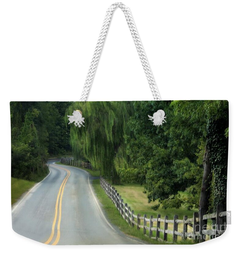 Country Road. Landscape Weekender Tote Bag featuring the photograph Country Road by Beth Ferris Sale