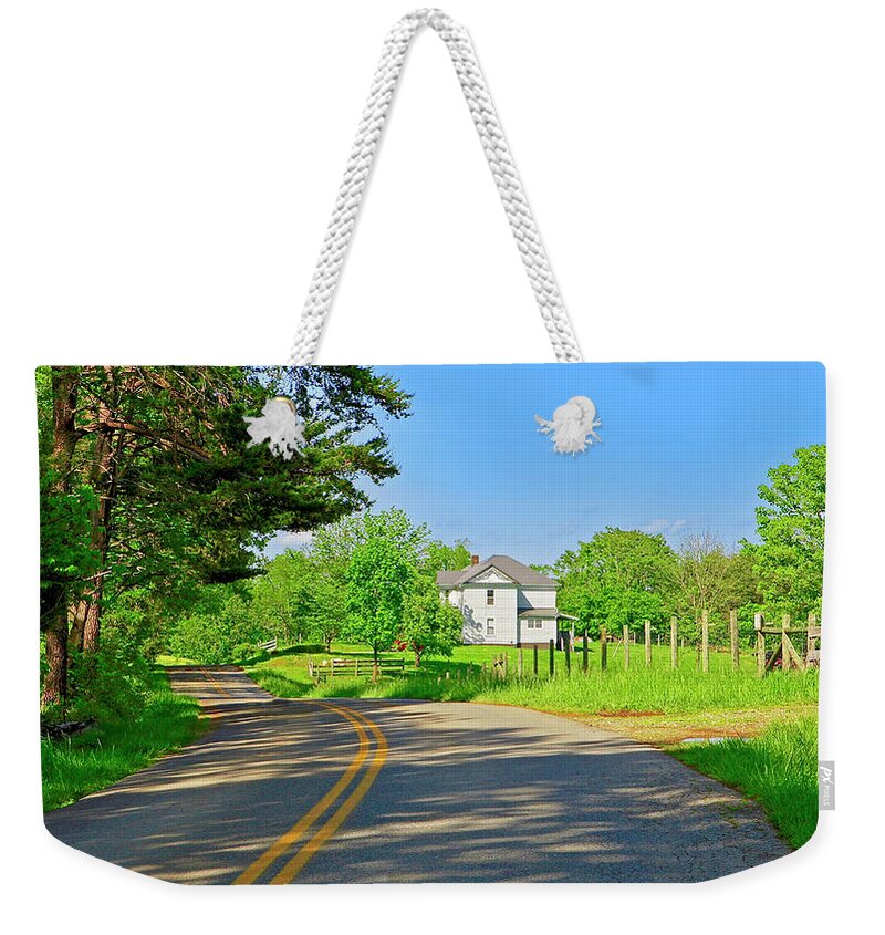 Country Roads Weekender Tote Bag featuring the photograph Country Roads of America, Smith Mountain Lake, Va. by The James Roney Collection