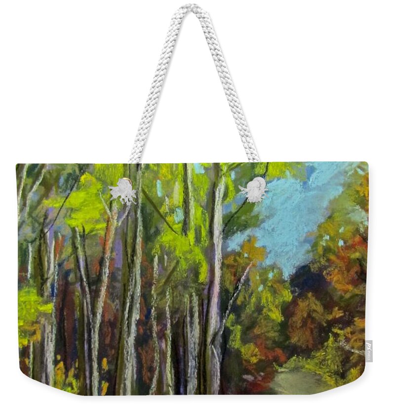 Woods Weekender Tote Bag featuring the pastel Country Walk by Barbara O'Toole
