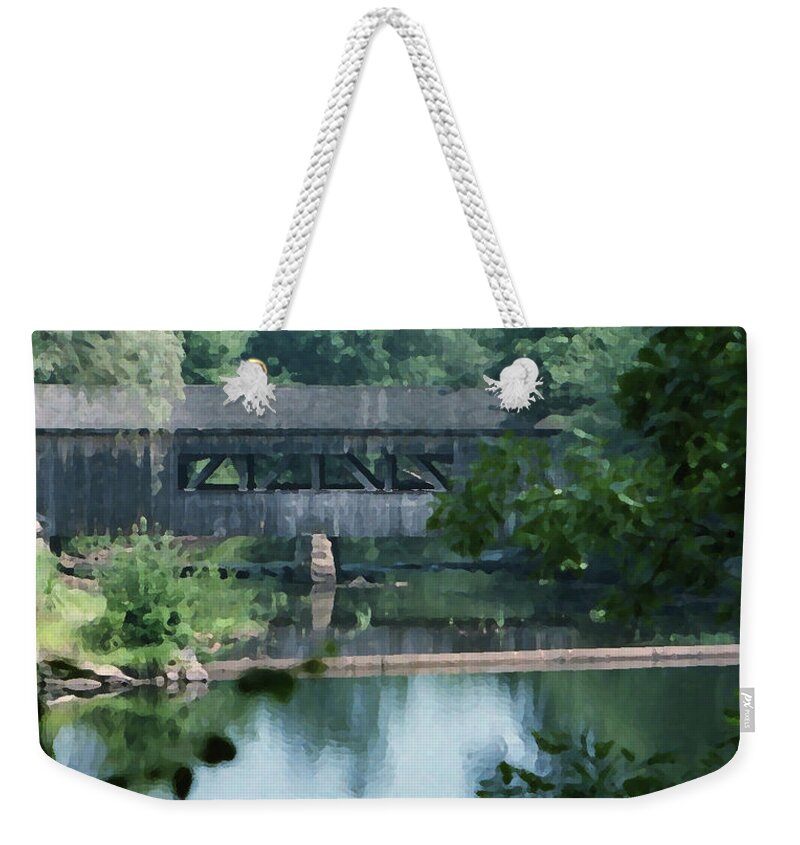 Covered Bridge Weekender Tote Bag featuring the photograph Covered Bridge by Geoff Jewett