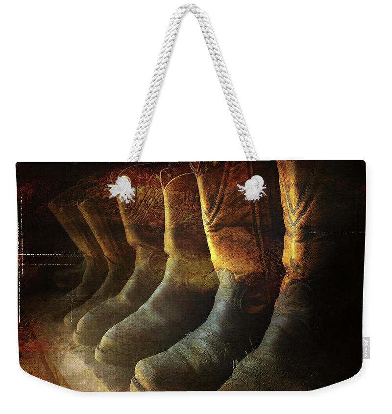 Boots Weekender Tote Bag featuring the photograph Cowboy Boots by Peggy Dietz