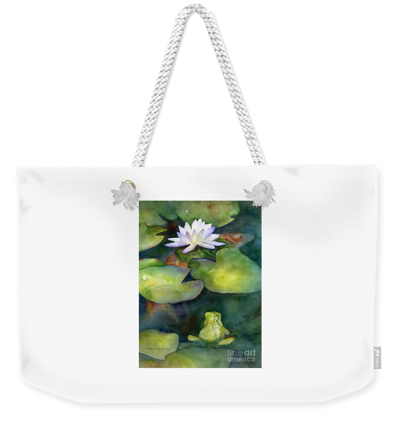 Koi Weekender Tote Bag featuring the painting Coy Koi by Amy Kirkpatrick