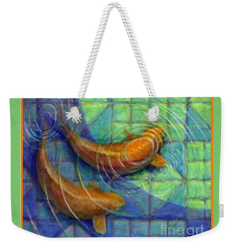Occupy China Weekender Tote Bag featuring the painting Coy Koi by Jane Bucci