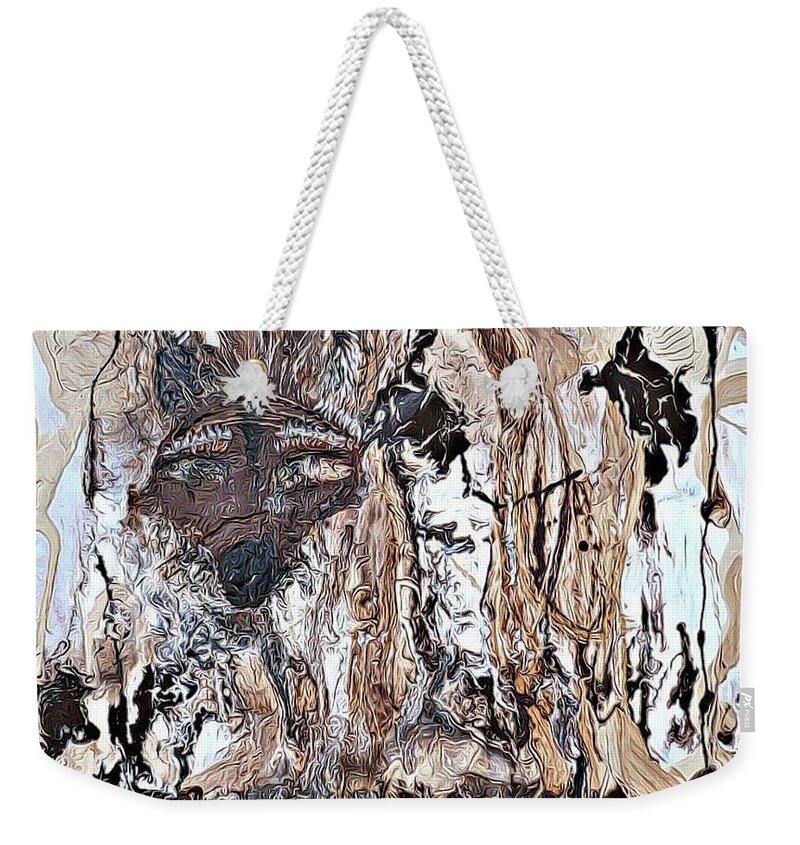 Coyote Weekender Tote Bag featuring the painting Coyote the Trickster by 'REA' Gallery