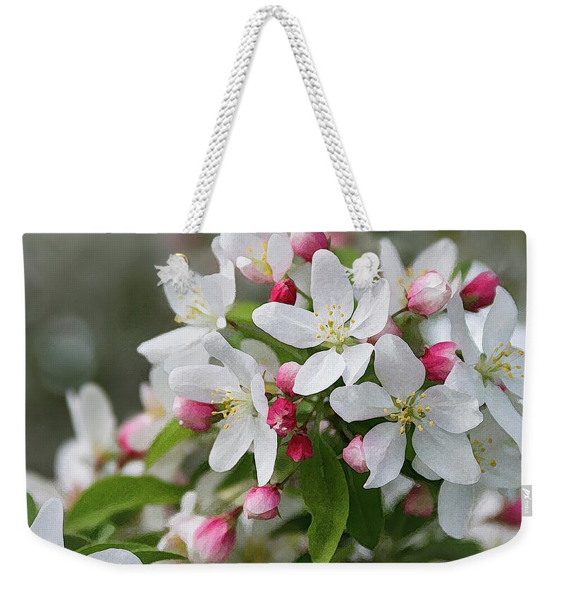 Crabapple Blossoms Weekender Tote Bag featuring the photograph Crabapple Blossoms 12 - by Julie Weber