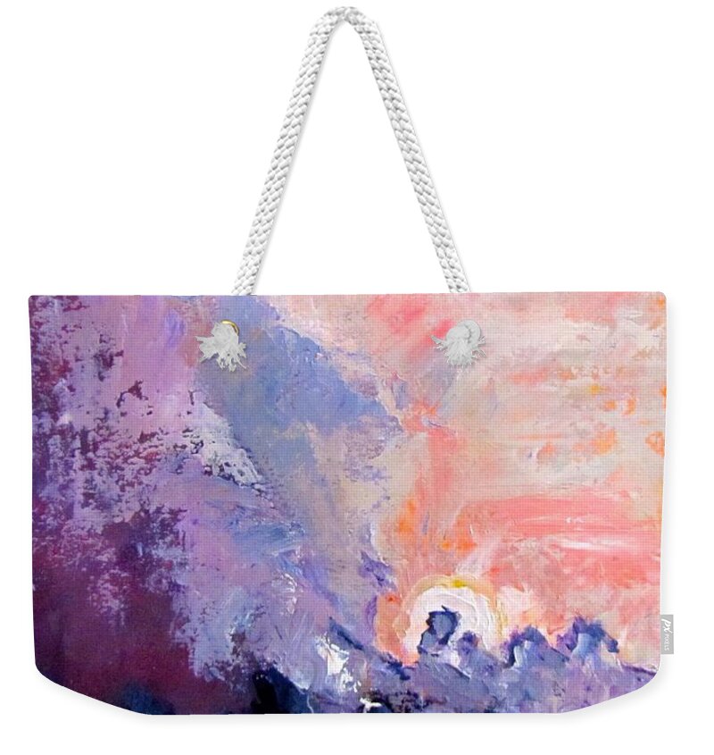 Clouds Weekender Tote Bag featuring the painting Craig's Clouds by Barbara O'Toole