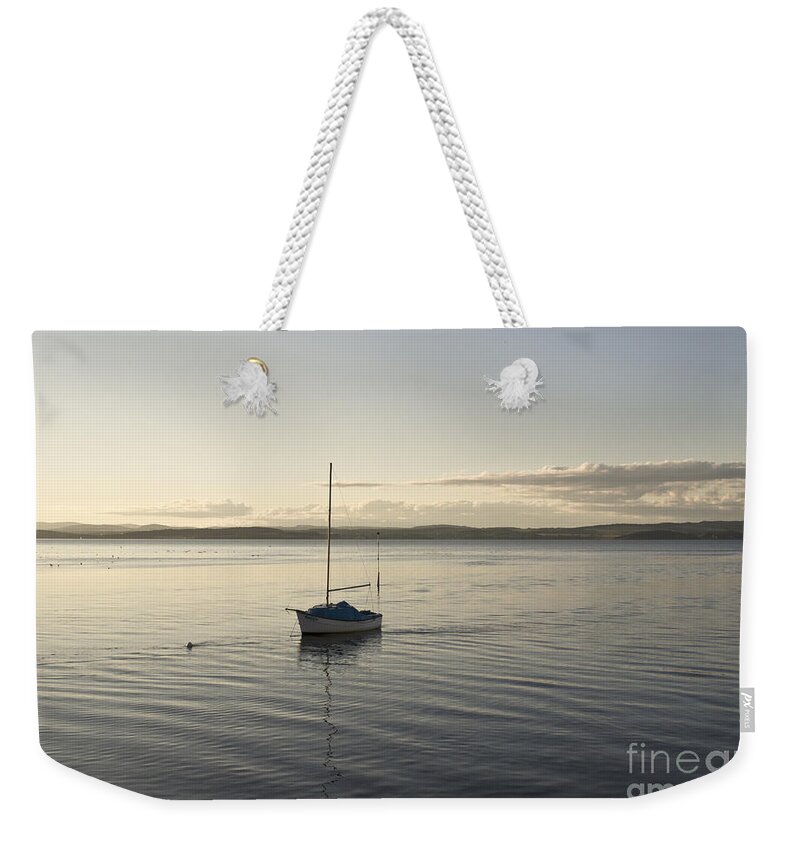 Boat Weekender Tote Bag featuring the photograph Cramond. Boat. by Elena Perelman