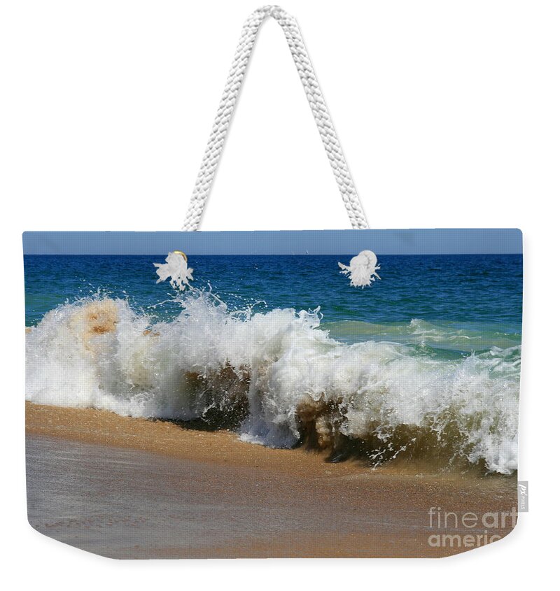 Ocean Seascape Weekender Tote Bag featuring the photograph Crashing Wave No. 2 by Neal Eslinger