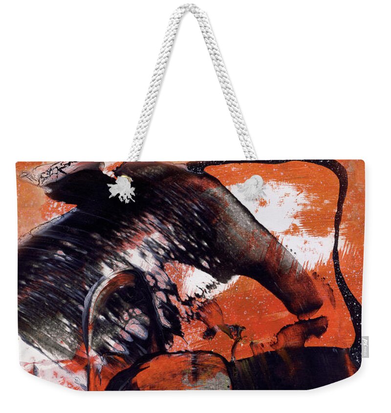 Mouse Weekender Tote Bag featuring the painting Crazy Mouse - Modern Abstract Art Painting by Modern Abstract