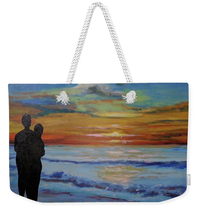 Genesis Weekender Tote Bag featuring the painting Creation Day 6 by Mike Jenkins