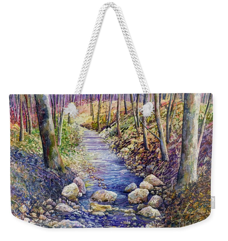 Creek Weekender Tote Bag featuring the painting Creek Crossing by Hailey E Herrera