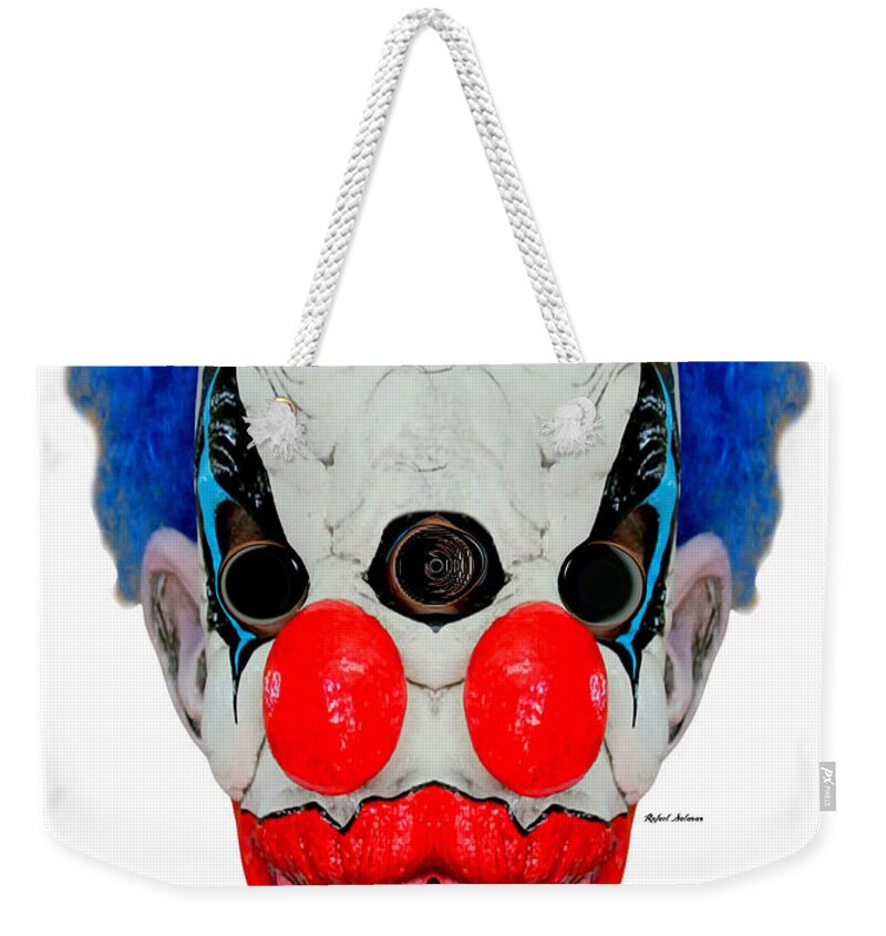 Rafael Salazar Weekender Tote Bag featuring the digital art Creepy Clown by Rafael Salazar