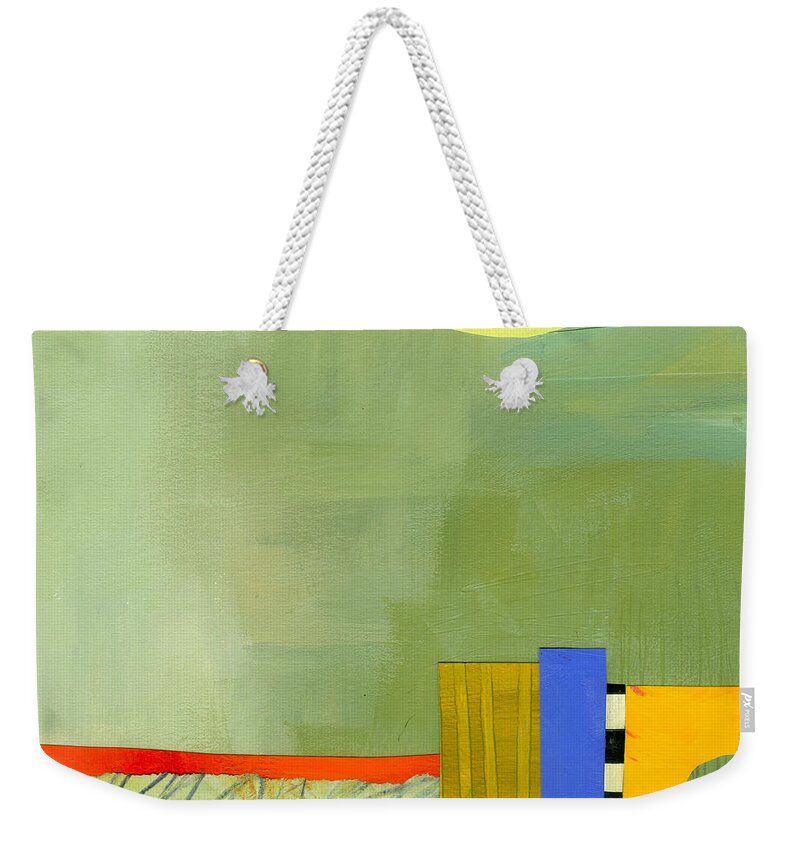 Abstract Art Weekender Tote Bag featuring the painting Crescent Moon Number Two by Jane Davies