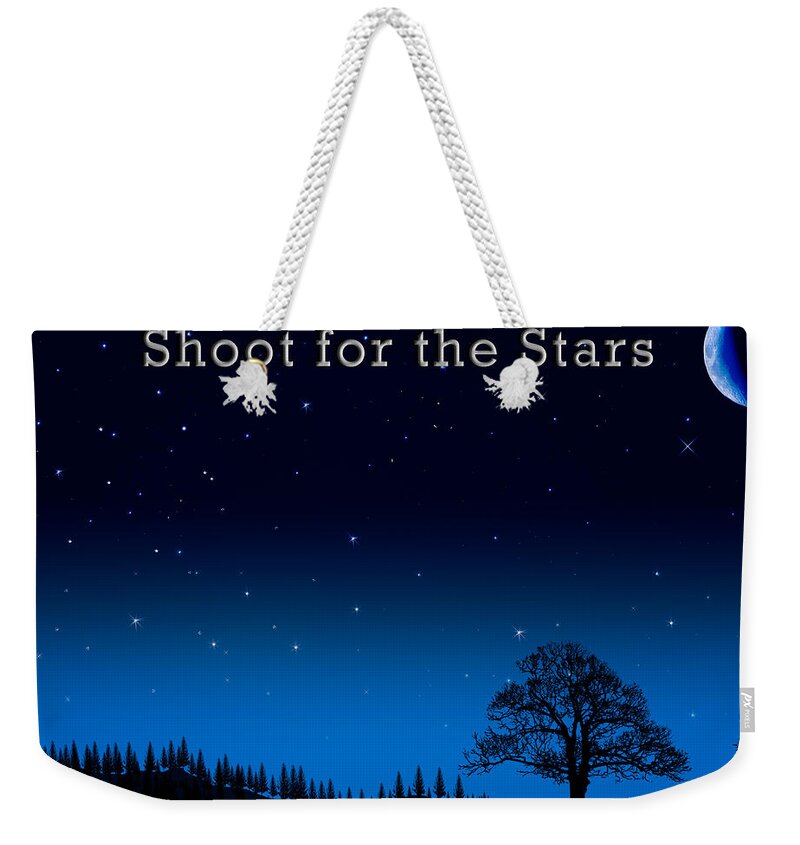 Moon Weekender Tote Bag featuring the digital art Cresent Moon by Jeff Phillippi