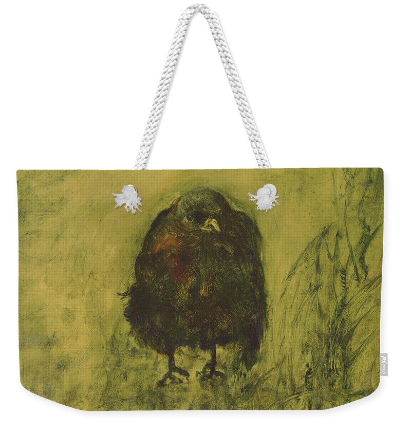 Bird Weekender Tote Bag featuring the painting Crow 26 by David Ladmore