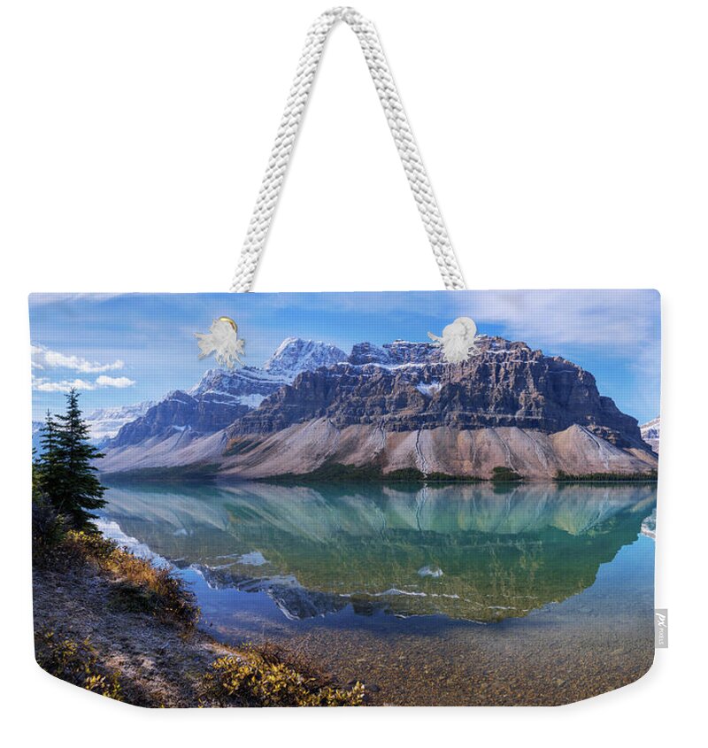 Crowfoot Reflection Weekender Tote Bag featuring the photograph Crowfoot Reflection by Chad Dutson
