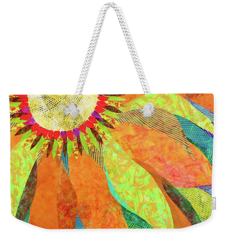 Collage Weekender Tote Bag featuring the painting Crown of Petals by Polly Castor