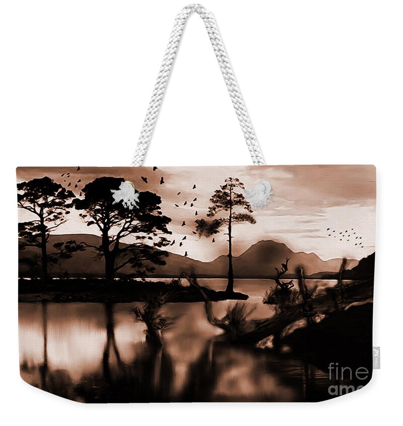 Trick Weekender Tote Bag featuring the painting Crows Scenery by Gull G