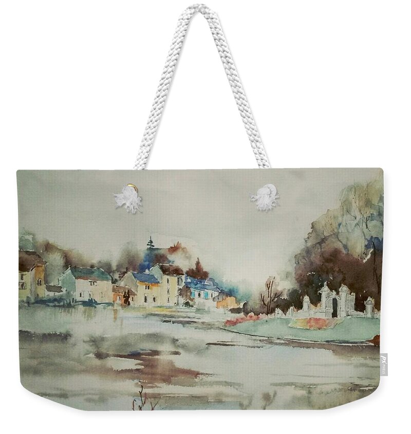  Weekender Tote Bag featuring the painting Crue 2018 High water 2018 by Kim PARDON