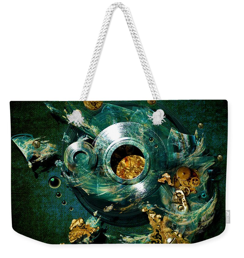Abstract Weekender Tote Bag featuring the painting Crucible by Alexa Szlavics