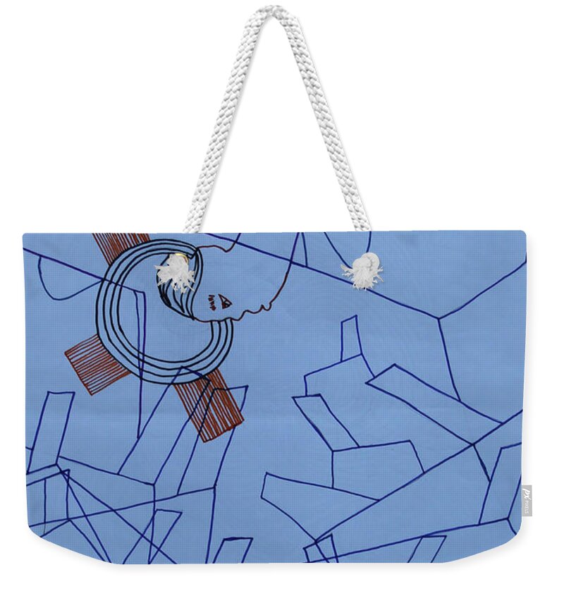Jesus Weekender Tote Bag featuring the painting Crucifixion of Christ by Gloria Ssali
