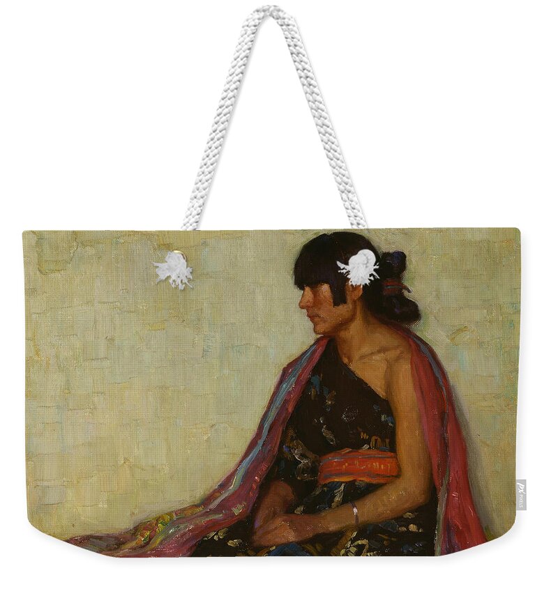 19th Century Art Weekender Tote Bag featuring the painting Crucita - Old Hopi Dress by Joseph Henry Sharp