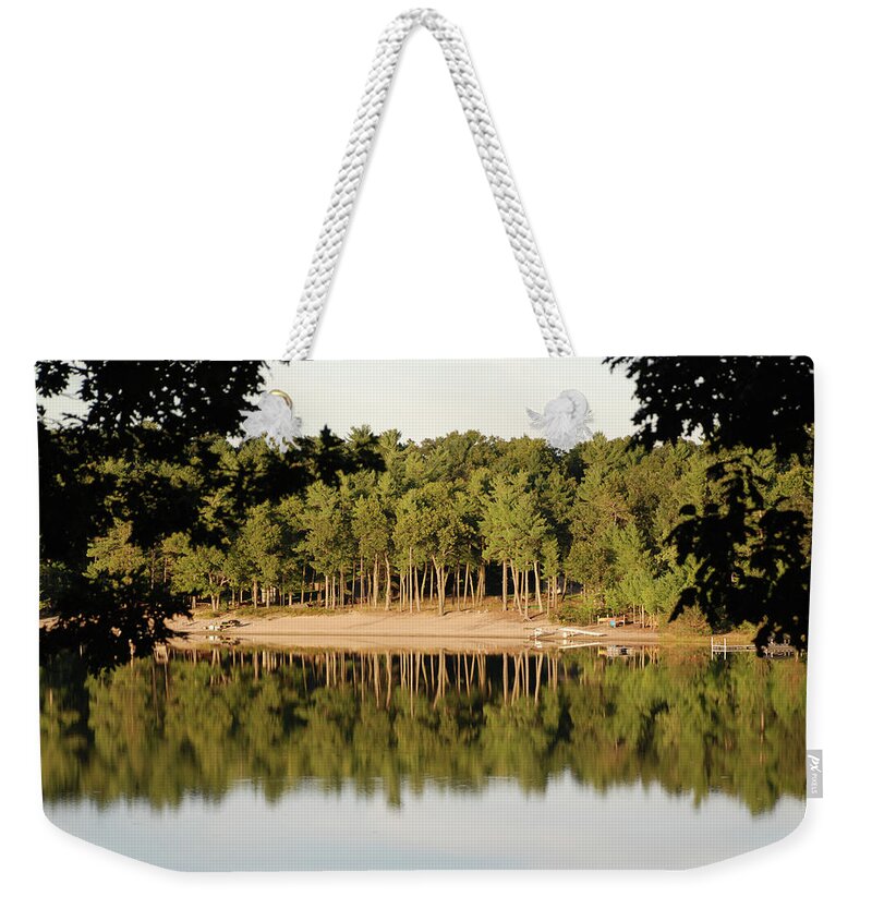 Lake Weekender Tote Bag featuring the photograph Crystal Lake in Whitehall MI by Ferrel Cordle