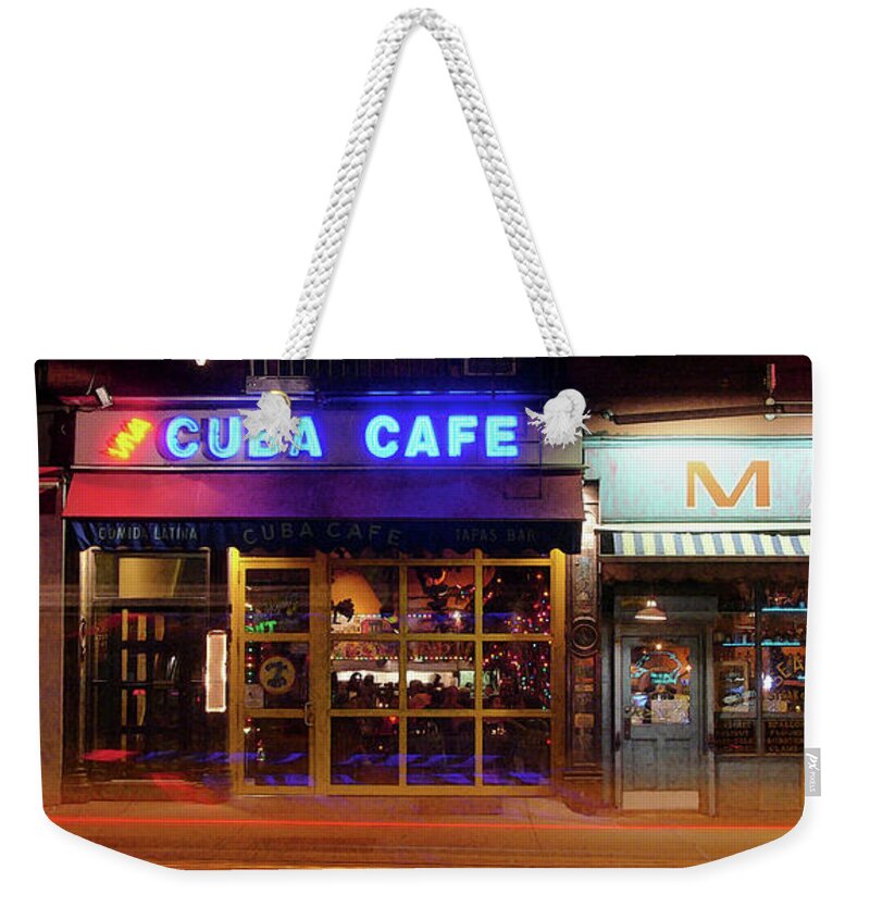  Weekender Tote Bag featuring the photograph Cuba Cafe by Joseph Hedaya