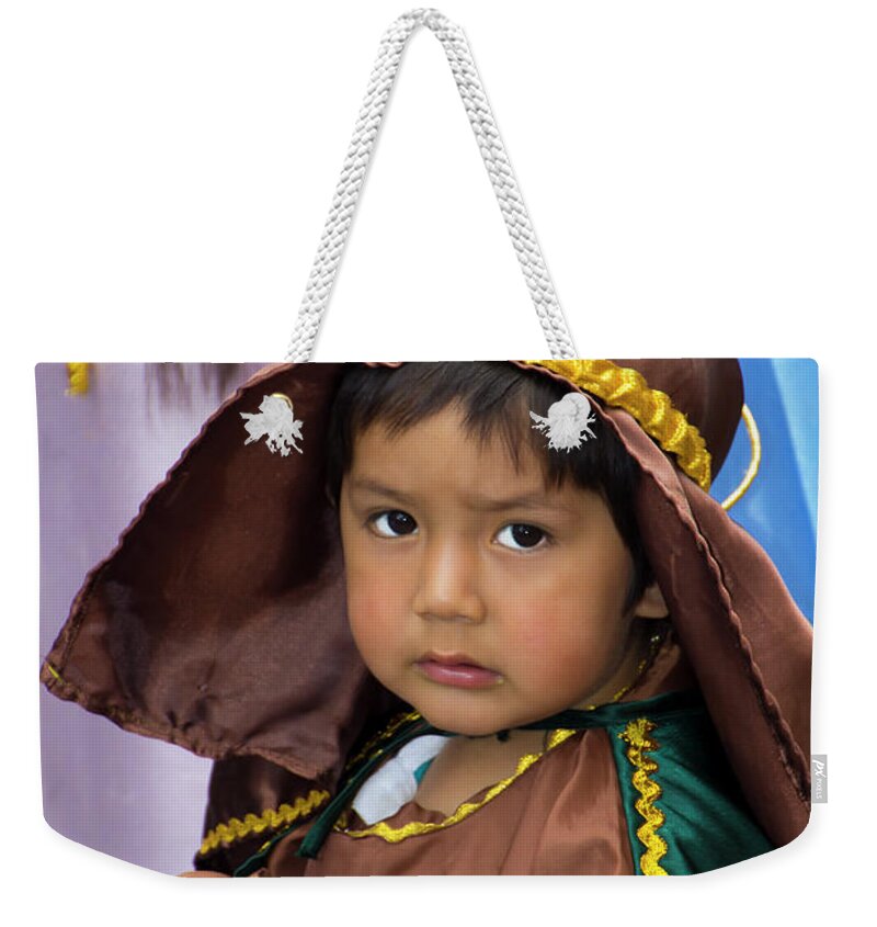 Boy Weekender Tote Bag featuring the photograph Cuenca Kids 831 by Al Bourassa