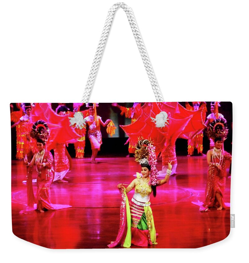 Laem Chabang Weekender Tote Bag featuring the photograph Cultural Show 4 by Ron Kandt