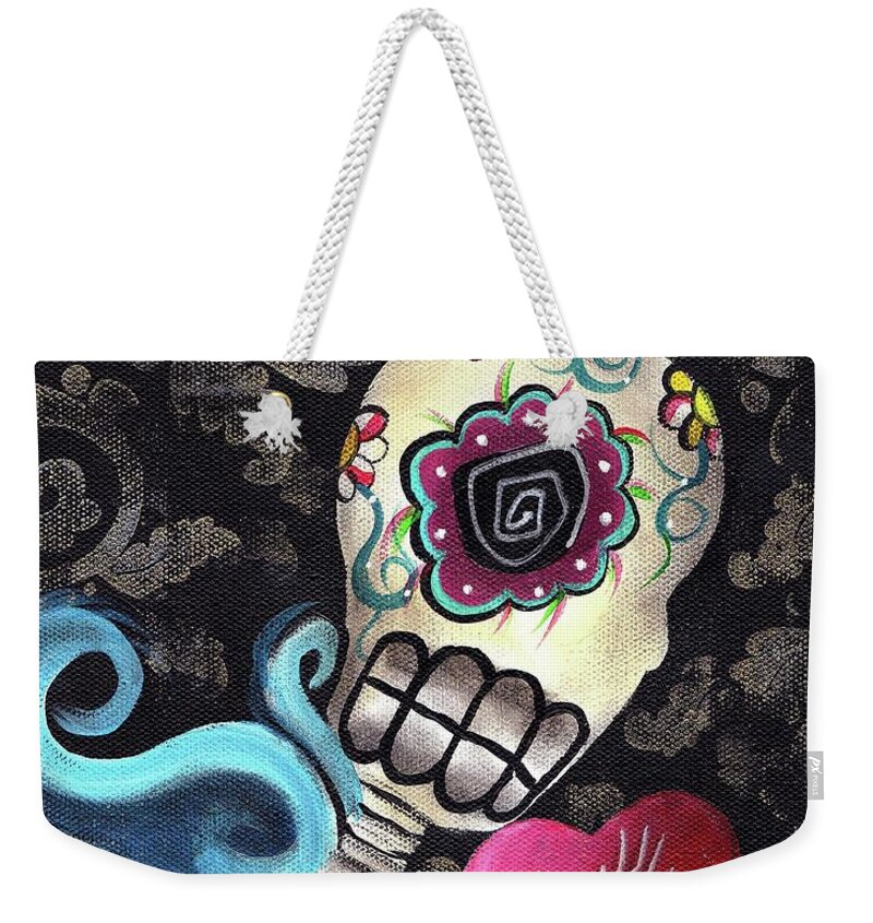 Day Of The Dead Weekender Tote Bag featuring the painting Cupido by Abril Andrade
