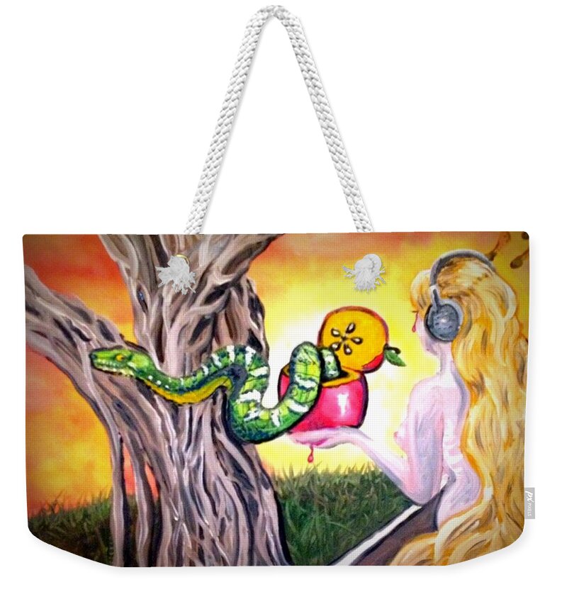 Eve Weekender Tote Bag featuring the painting Curves by Alexandria Weaselwise Busen