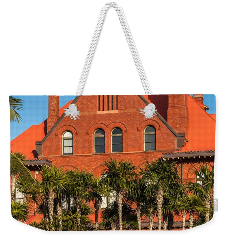 Arched Windows Weekender Tote Bag featuring the photograph Custom House Key West by Ed Gleichman