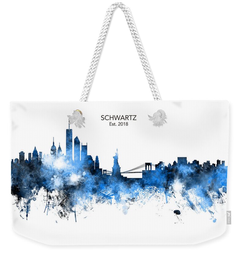 Custom New York Skyline Weekender Tote Bag featuring the digital art Custom New York Skyline by Michael Tompsett