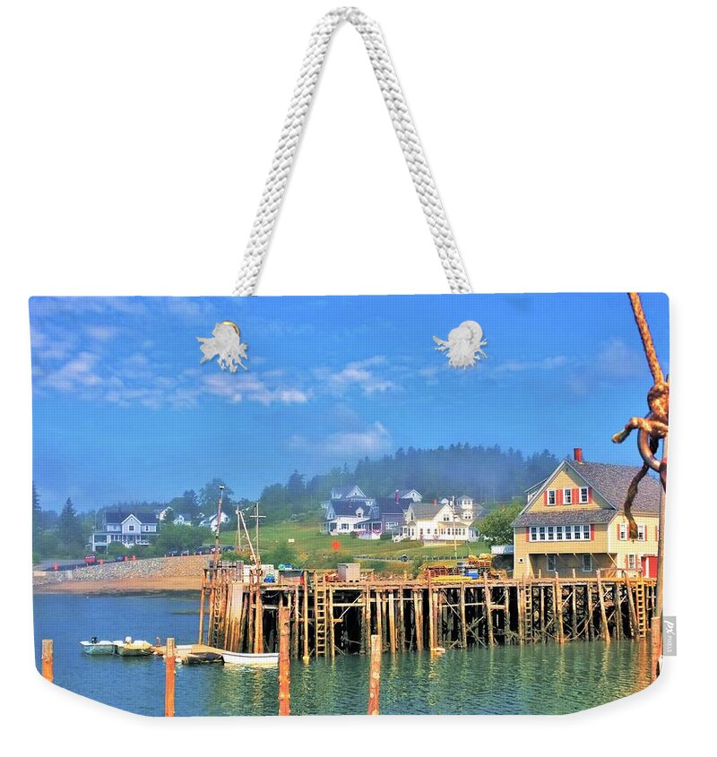 Cutler Maine Weekender Tote Bag featuring the photograph Cutler Harbor by Lisa Dunn