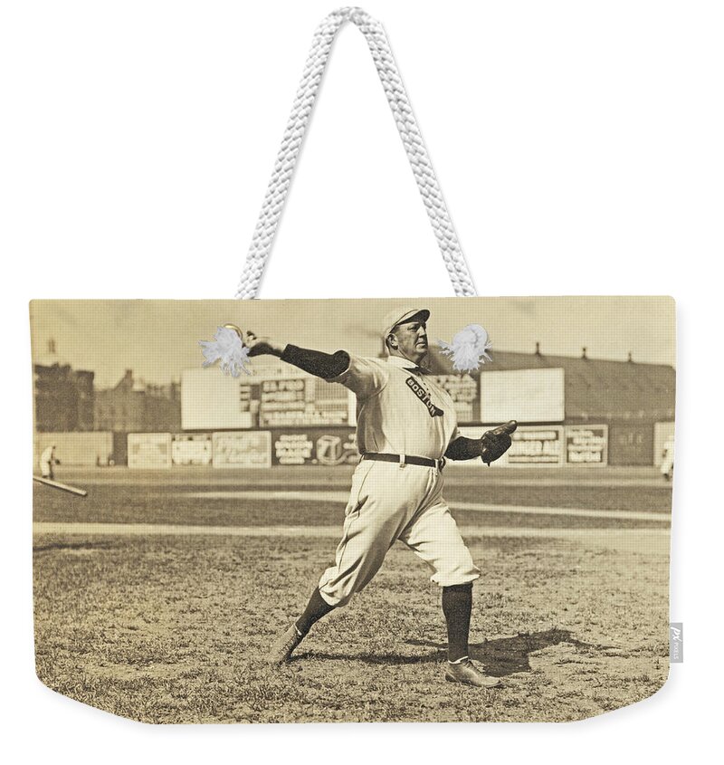 Cy Young Weekender Tote Bag featuring the photograph Cy Young July 23rd 1908 by Nautical Chartworks