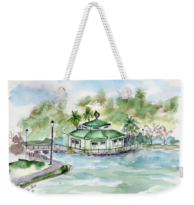 Daffin Park Weekender Tote Bag featuring the painting Daffin Park Savannah ga by Doris Blessington