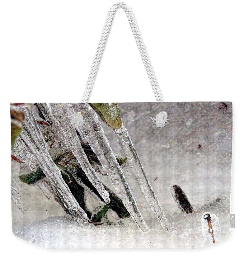 Daggers Weekender Tote Bag featuring the photograph Daggers of Ice by Janice Drew