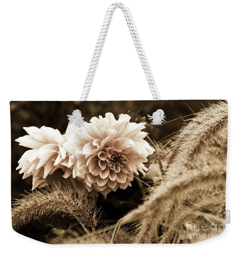 Flora Weekender Tote Bag featuring the photograph Dahlia After A Shower by Marcia Lee Jones