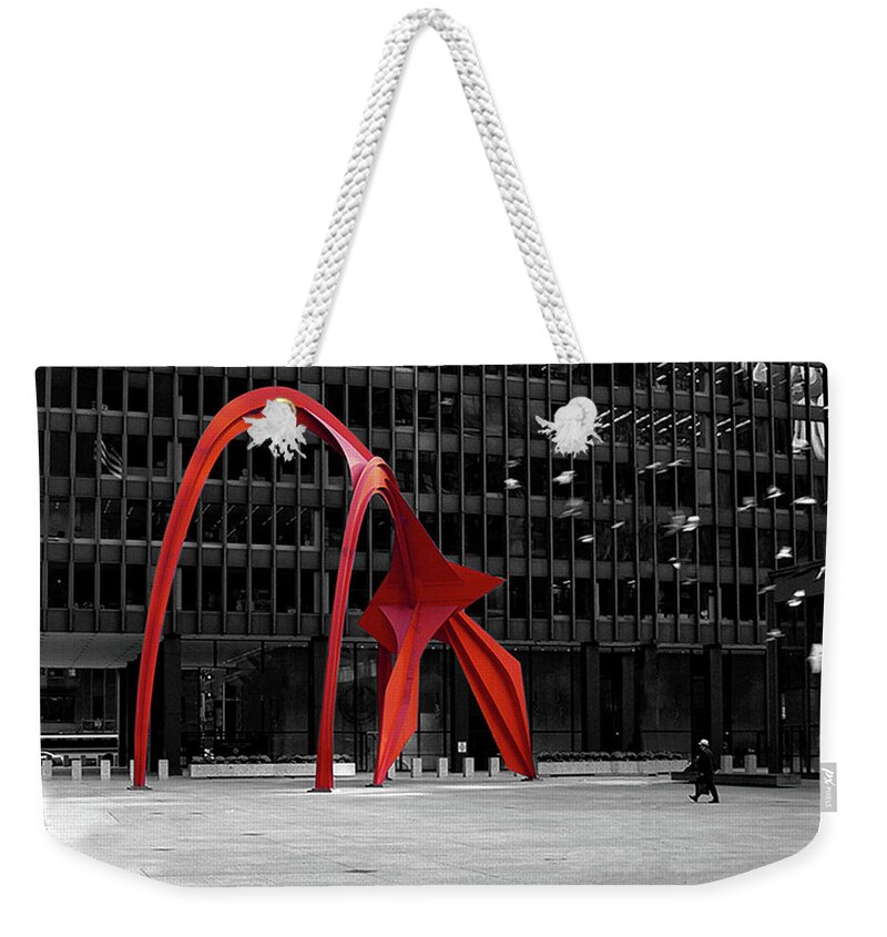 Cities Weekender Tote Bag featuring the photograph Daley Plaza by Eric Wiles