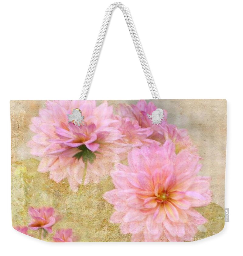 Macro Weekender Tote Bag featuring the photograph Dahlia Days by Barbara S Nickerson
