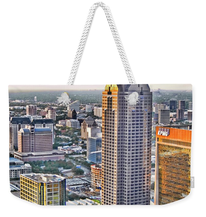 Dallas Skyline Weekender Tote Bag featuring the photograph Dallas HDR by Douglas Barnard