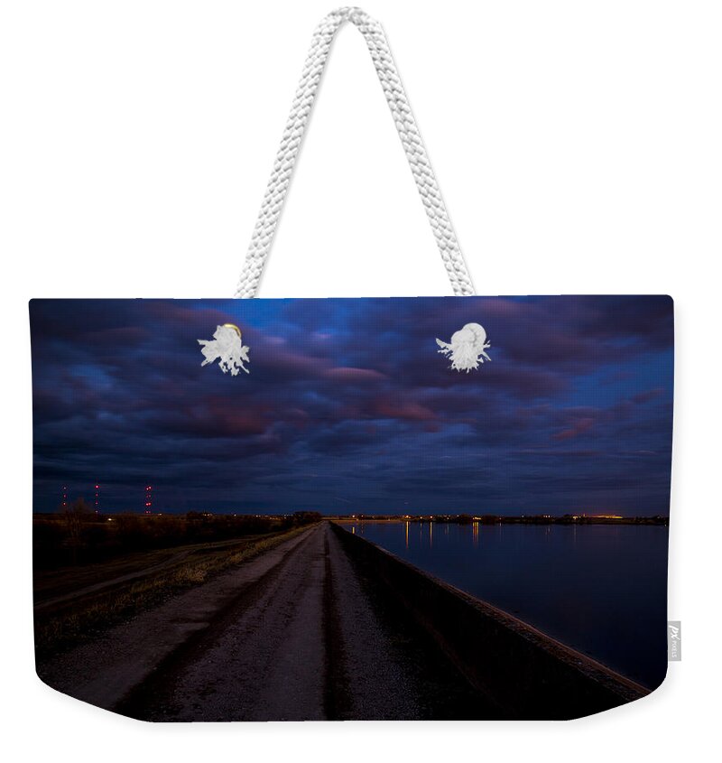 Barr Lake Weekender Tote Bag featuring the photograph Dam Path Night by Angus HOOPER III