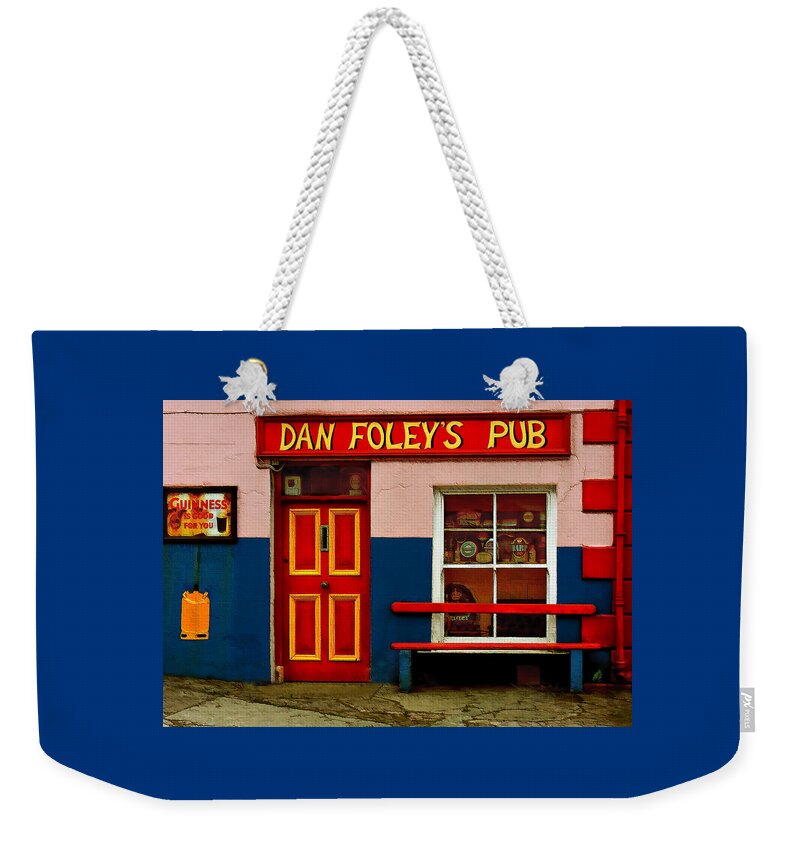 Dan Weekender Tote Bag featuring the photograph Dan Foley's Pub by Mitch Spence