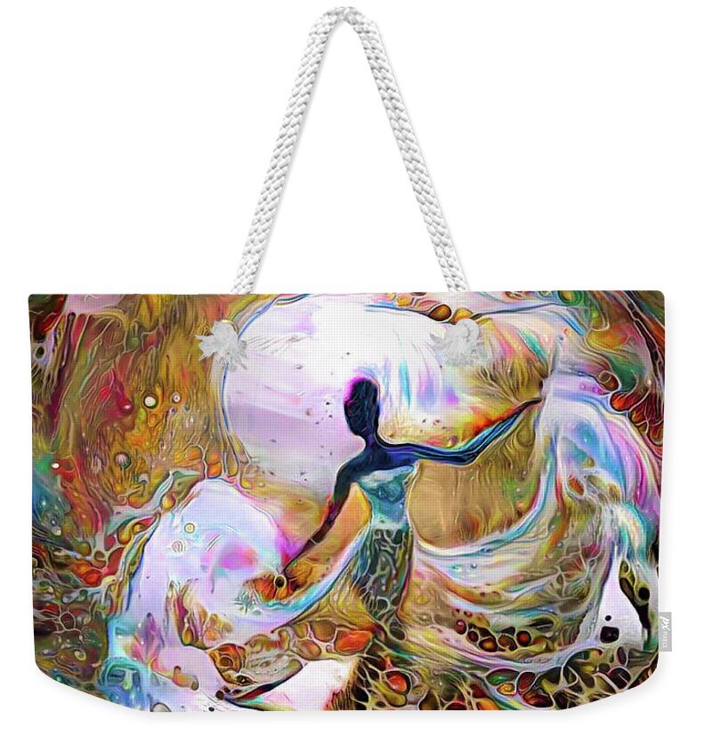 Dance Of Undine Weekender Tote Bag featuring the mixed media Dance of Undine by Lilia D