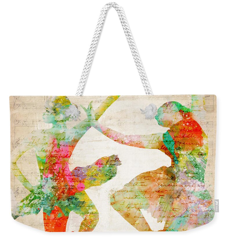 Ballet Weekender Tote Bag featuring the digital art Dance With Me by Nikki Smith